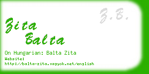 zita balta business card
